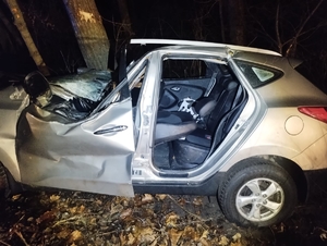 miejsce wypadku drogowego w Rudziskach Pasymskich