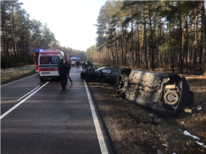Zdarzenie drogowe na DK 58