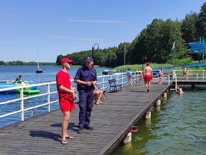 Kontrola kąpieliska ośrodka wypoczynkowego &quot;Energopol&quot; nad jeziorem Kalwa