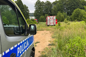 miejsce poszukiwań 3 osób zaginionych nad Jeziorem Małszewskim